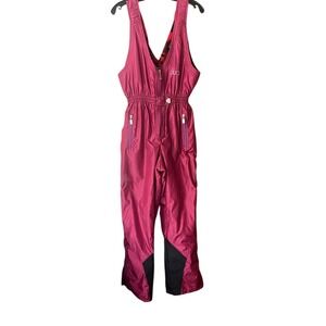 Clubs Ski Snow Bib Overalls Jumpsuit Pink Fleece Lined Made in Turkey Size 36